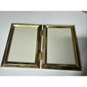 Vintage Brass Patina Frame 3 "X 4.5" Opening Bifold MCM